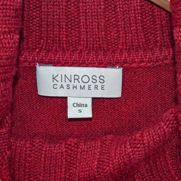 KINROSS Women's Ligonberry Cashmere Chunky trim Turtleneck Sweater sz Small - Picture 2 of 9